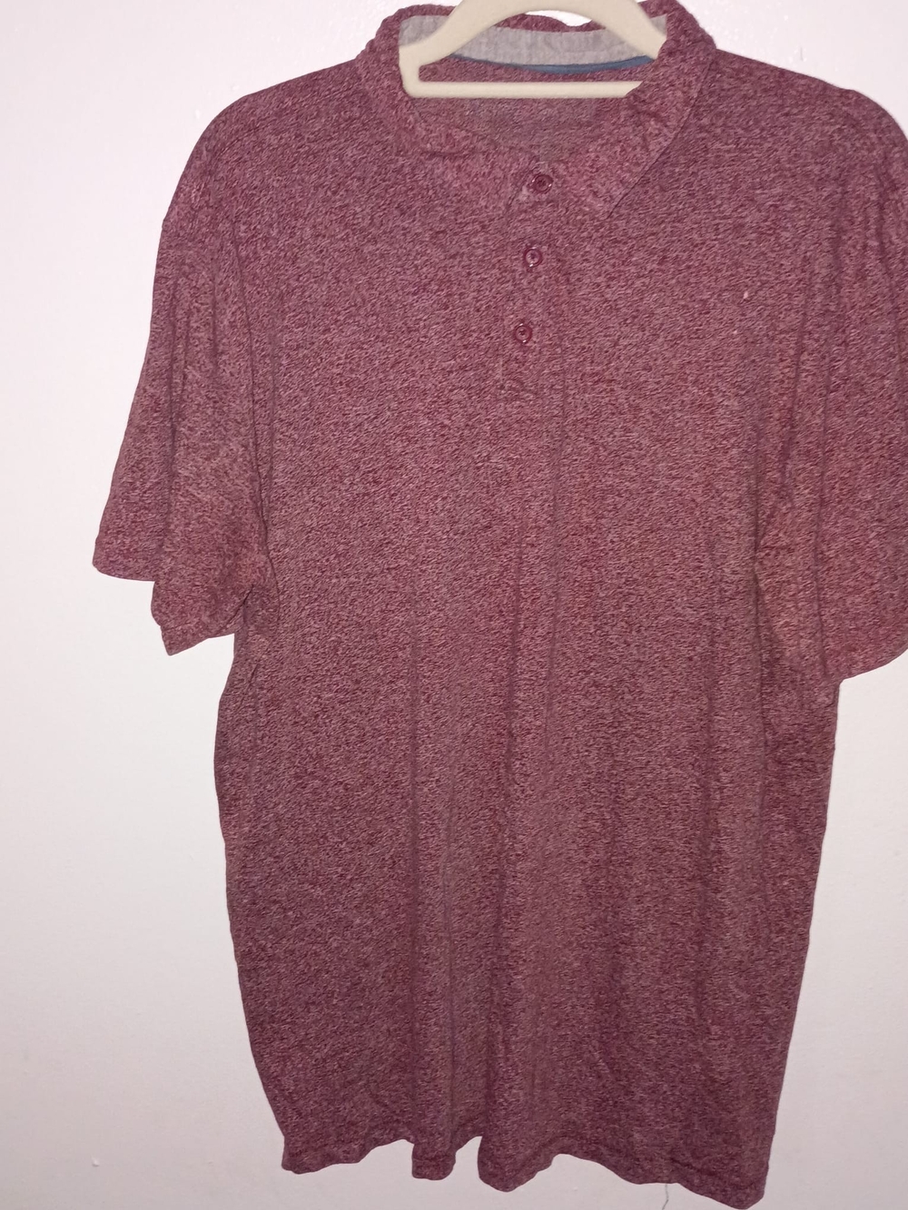 Men's Heathered Burgundy Short-Sleeve Polo Shirt